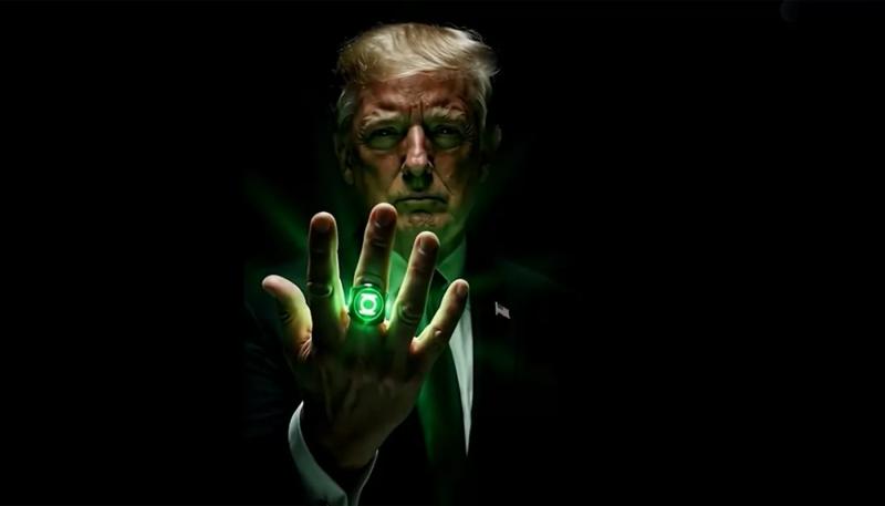 Дональд Трамп предстал в образе Зеленого Фонаря